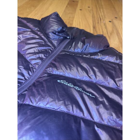 EDDIE BAUER Women's L/XL Purple Packable Down Jacket EB650 Iridescent Plum - Picture 3 of 9